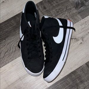 Nike Black and White High-Top Canvas Sneakers